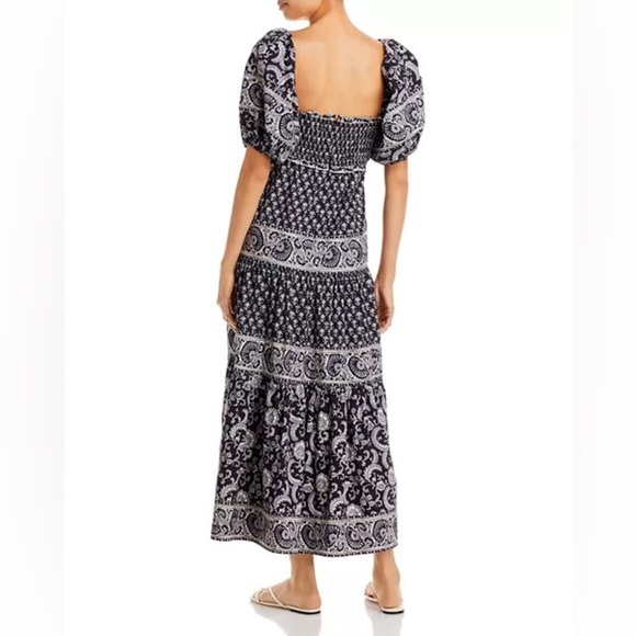 468 NEW Sea NY Black Jasper Paisley Print Midi Dress Size Medium Color Black - Picture 9 of 12